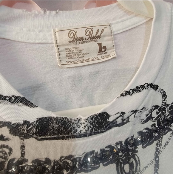 NWOT DOM REBEL HANG T-Shirt Swarovski Crystal MENS Size Large - Picture 2 of 9